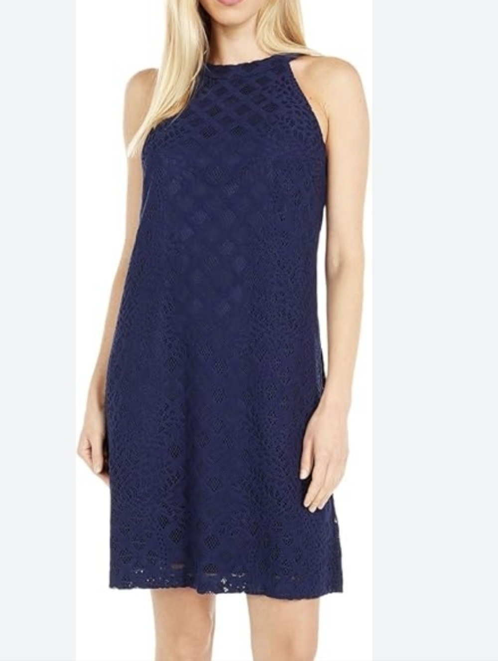 Lilly Pulitzer Rayanne Sleeveless Navy Lace Shift Dress XL